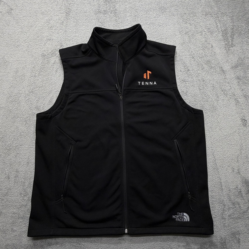 The North Face Vest Mens Extra Large Black WindWall Softshell Tenna‎ Logo